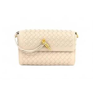 NEW BC HANDBAGS portia woven clutch in beige